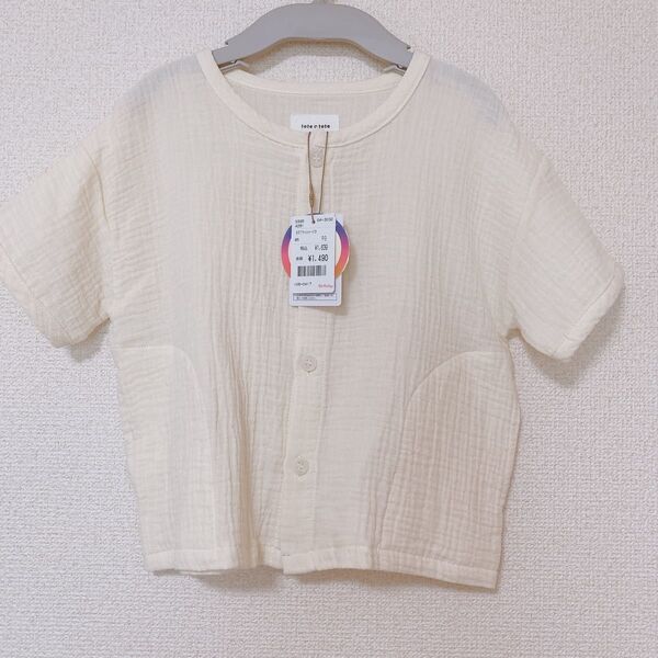 バースデイ テータテート tete a tete ガーゼ カーディガン 羽織り 半袖 95 ホワイト 白 新品未使用 タグ付き