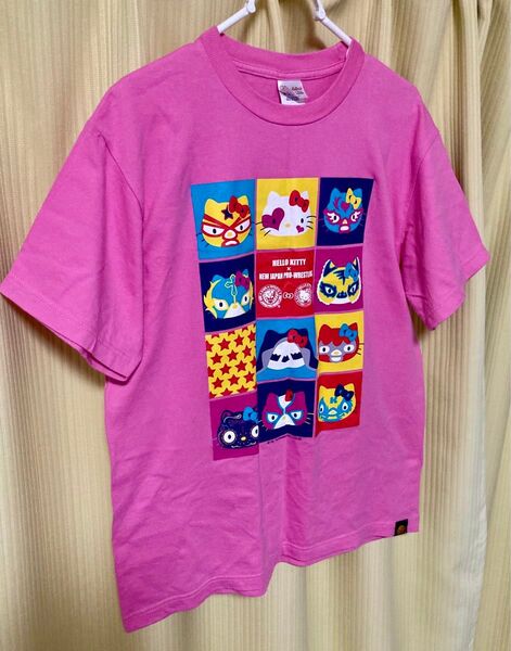 新日本プロレス HELLO KITTY Tシャツ M ピンク ハローキティ