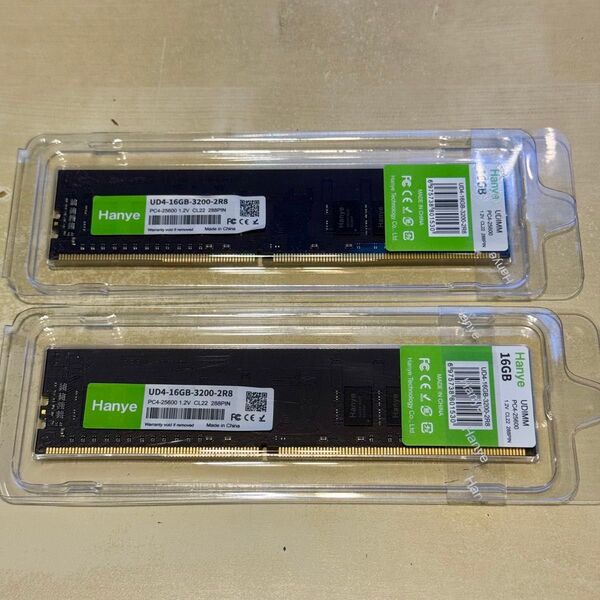Hanye UD4-16GB-3200-2R8 2枚 DDR4-3200 32GB (16GBx2枚) CL22
