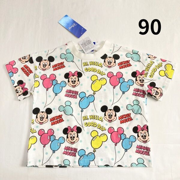 ミッキー ミニー 90 Tシャツ 半袖 トップス ディズニー 綿100