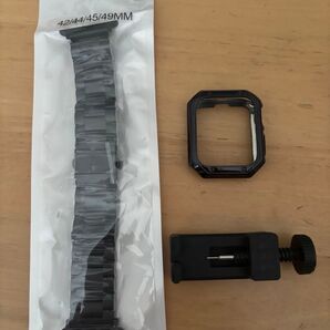 男女兼用 Apple Watchカバー 1/2/3/4/5/6/7/8/SE/ultra用 42/44/45mm 色ブラック