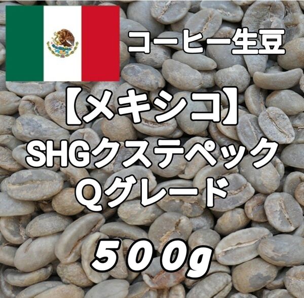 【メキシコ】SHGクステペック農園 Qグレード コーヒー生豆500g(コーヒー生豆 自家焙煎 コーヒー豆 コーヒー 珈琲)