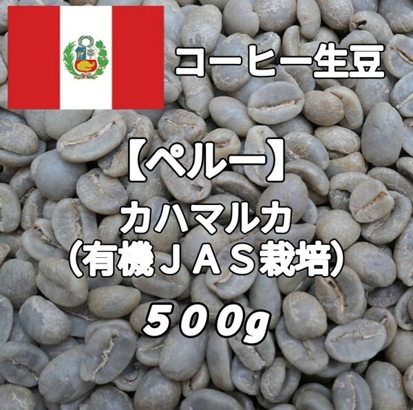 【ペルー】カハマルカ 有機JAS栽培 コーヒー生豆 500g(コーヒー生豆 自家焙煎 コーヒー豆 コーヒー 珈琲)