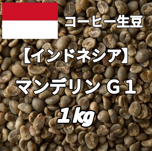 【インドネシア】マンデリン G1 コーヒー生豆 1kg(コーヒー生豆 自家焙煎 コーヒー豆 コーヒー 珈琲)