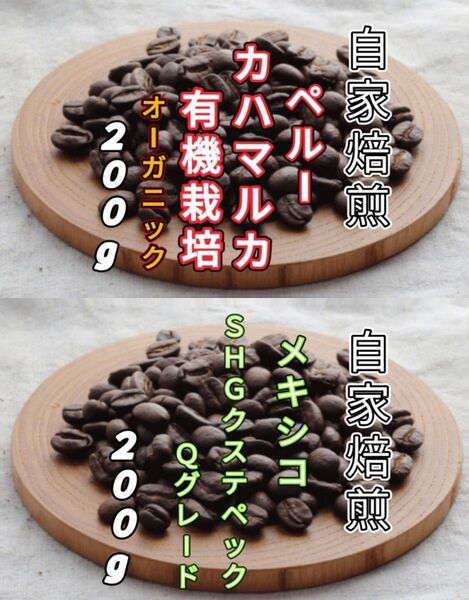 【ペルー】カハマルカ【メキシコ】SHGクステペック 各200g(自家焙煎 コーヒー豆 珈琲 コーヒー)