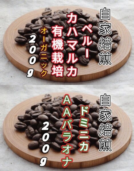 【ペルー】カハマルカ【ドミニカ】AAバラオナ 各200g(自家焙煎 コーヒー豆 珈琲 コーヒー)