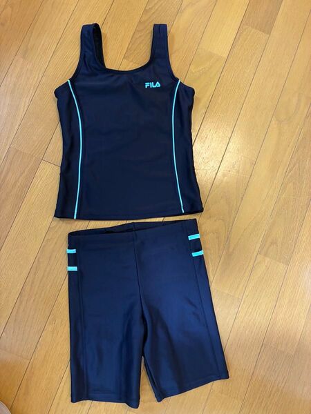 FILA 水着 上下セット ネイビー×サックス 150cm