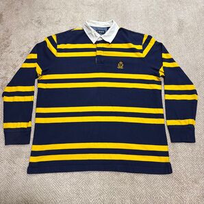 CHAPS チャップス ラガーシャツ ポロシャツ 長袖 ボーダー XL