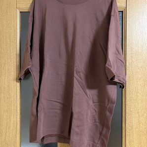 ユニクロ エアリズムコットンオーバーサイズTシャツ 5分袖 xxl くすみピンク