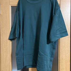 ユニクロ エアリズムコットンオーバーサイズTシャツ 5分袖 xxl オリーブグリーン