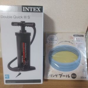 新品 INTEX Double Quick Ⅲ Sハンドエアーポンプ ヴィットハート 3リング プール deux セット販売!