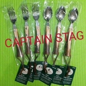 新品 タグ付き CAPTAIN STAG キャプテンスタッグ ログオーク フルーツフォーク コーヒースプーン セット