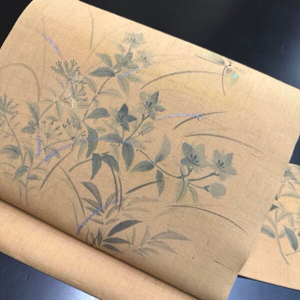 5-41 夏物 夏帯 名古屋帯 九寸 美品 正絹 着物 名古屋仕立て