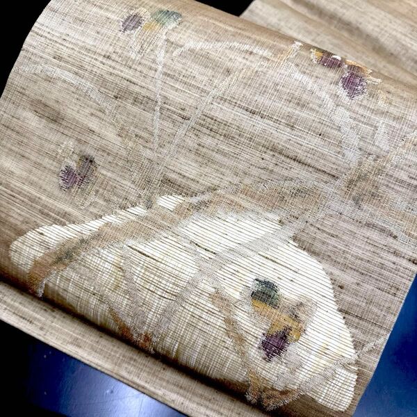 5-42 夏物 夏帯 開き名古屋帯 美品 正絹 着物