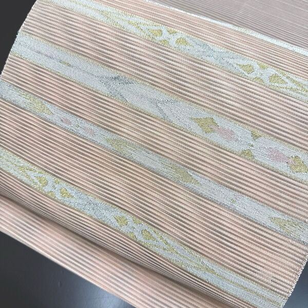 5-46 夏帯 夏物 絽 名古屋帯 八寸 美品 正絹 着物 松葉仕立て