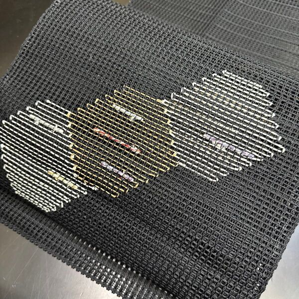5-67 夏帯 夏物 絽 名古屋帯 八寸 美品 正絹 着物 松葉仕立て