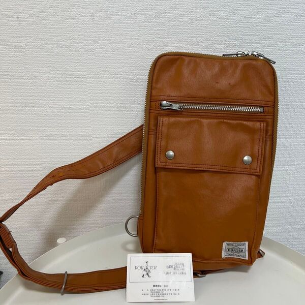 PORTER ショルダーバッグ キャメル 肩掛け ボディバッグ