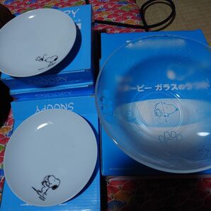 ローソン SNOOPY☆ お皿 8枚 ガラスボウル