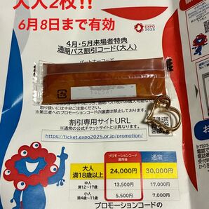 6月8日まで! 大阪 関西万博 通期パス割引コード大人用2枚 大阪万博 万博