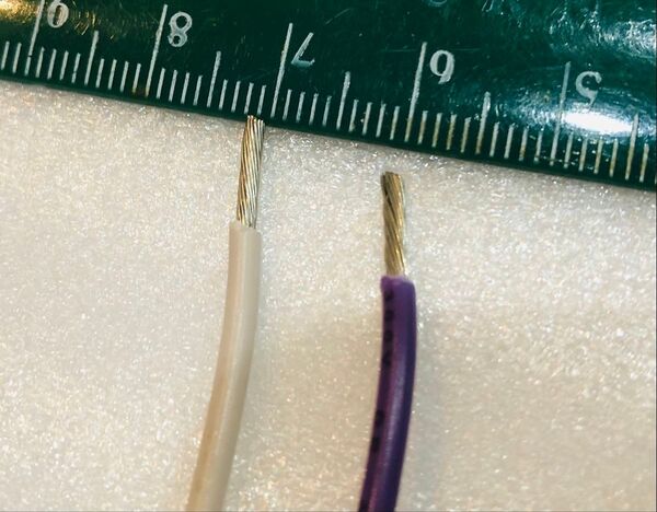 ③ ベルデン 高音質線材 9916 AWG16 錫メッキ高純度銅撚線 ギターの内部配線やスピーカーケーブルに 白と紫各1m計2m