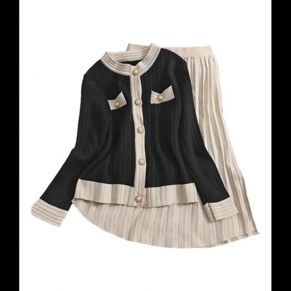 セットアップ ニット カーディガン ロングスカート レディース 服 L