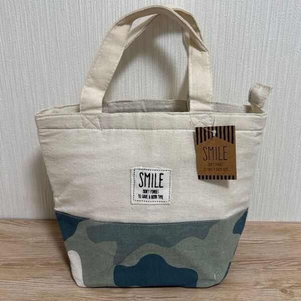 SMILE 迷彩柄 ランチバッグ 保冷バッグ