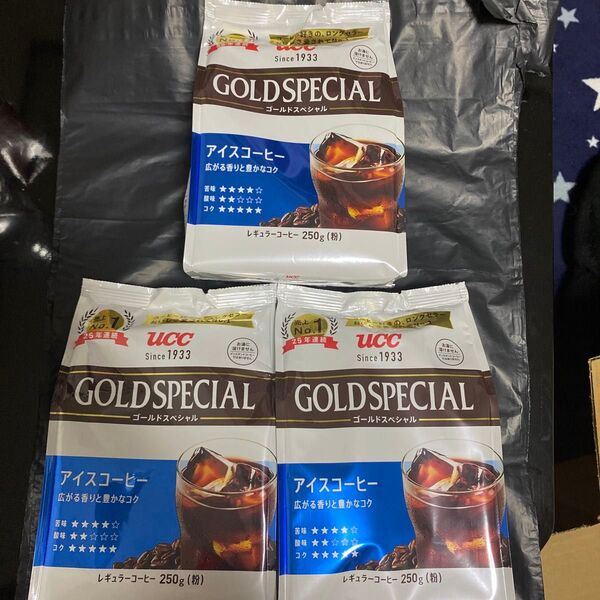 UCC ゴールドスペシャル アイスコーヒー 250g×3個 レギュラーコーヒー