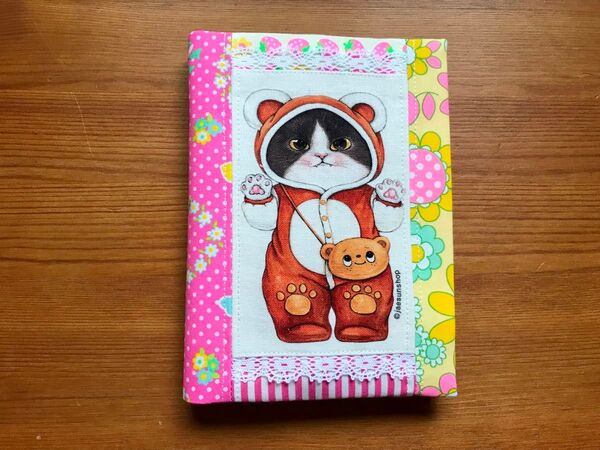 ★ハンドメイド★マルチケースカバー★お薬手帳etc★コヤンイサムチョン★ジョース★ピンクス★タグ★レース★収納ケース付き★
