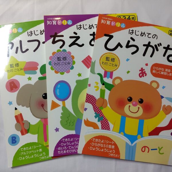 知育ドリル はじめてのひらがな、ちえあそび、アルファベット