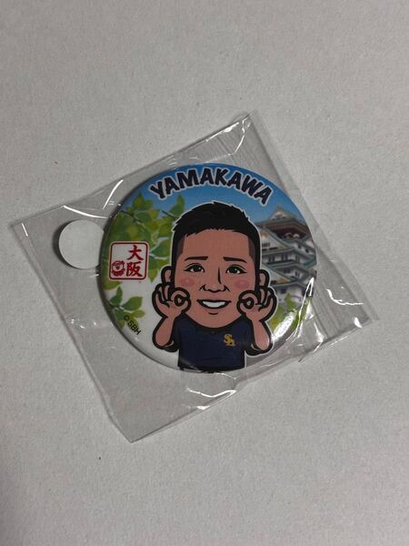 新品 福岡ソフトバンクホークス 山川穂高 缶バッジ 若鷹ガチャ ホークス 20周年 大阪限定