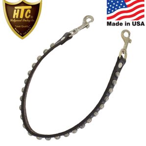 HTCWallet Cord #202 Umbrella 0.5インチ ウォレットチェーン ブラックレザーxシルバースタッズ
