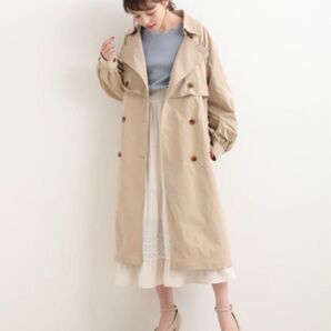 美品 マジェスティックレゴン 袖ボリューム トレンチコート ベージュ 春服