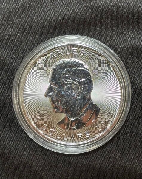 メープルリーフ銀貨 2024年純銀1オンス(31.11g)品位:99.99% カナダ 銀貨 純銀