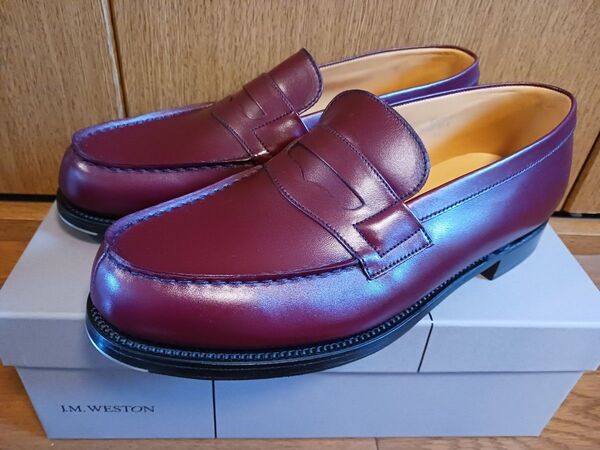 ★新品未使用 国内正規品 J.M.WESTON 180ローファー バーガンディ ハーフラバーヴィンテージスチール付 6E