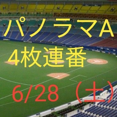 【4枚】6/28(土)バンテリンドーム 中日 広島 3塁側(レフト)パノラマA 4枚連番(一般2/こども2) ドラゴンズ カープ