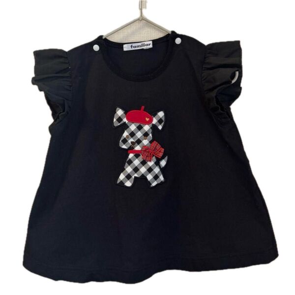 ファミリア ノースリーブ Tシャツ テリア 黒 90