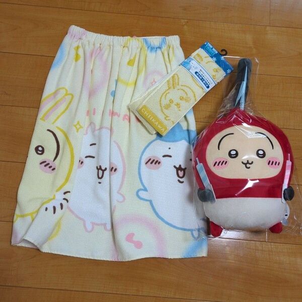 新品ダグ付き ちいかわ 誕生日BIGぬいぐるみ 巻きタオル クールネックタオル3点セット