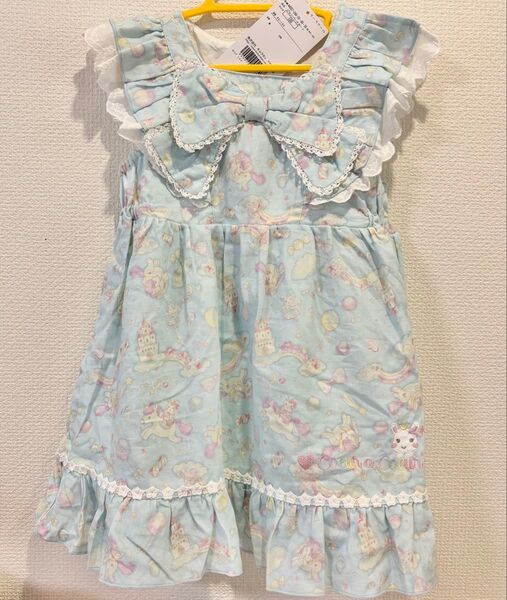 新品 クーラクール ユニコーン ゆめかわジャンパースカート 水色 100