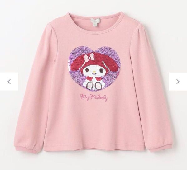 新品 anyfam サンリオマイメロディ ミラクルスパンコール長袖Tシャツ140