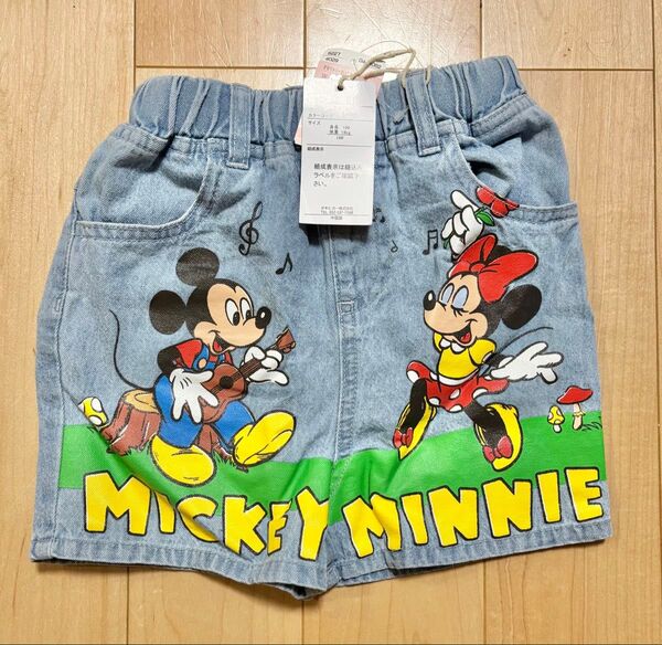 新品 Littc リトシー ミッキーミニー デニムショートパンツ 100