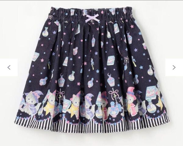 新品 anyfam エニィファム マジカルキャットフレアスカート ネイビー120