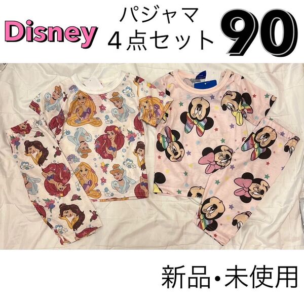 ディズニー ミニー パジャマ 90 ハート 総柄 しまむら プリンセス Tシャツ