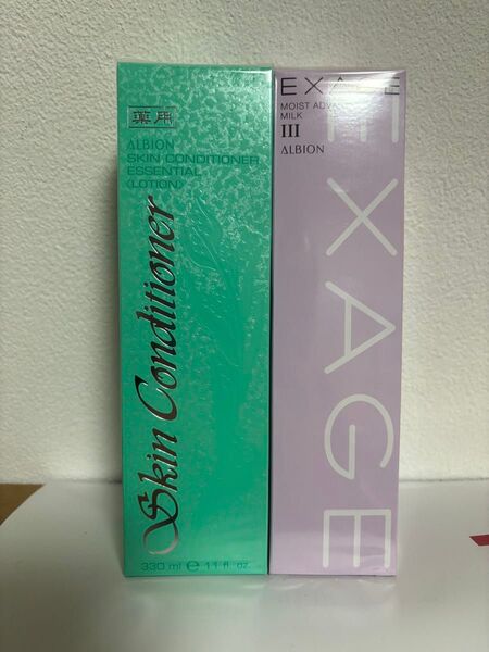 新品未開封 アルビオン 薬用スキンコンディショナー エッセンシャル N エクサージュ モイスト アドバンス ミルク III セット