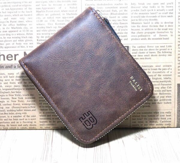 ラウンドファスナーメンズ財布、ウォレット メンズ財布 大人気 財布 高級感、新品*当日発送(濃いブラウン)