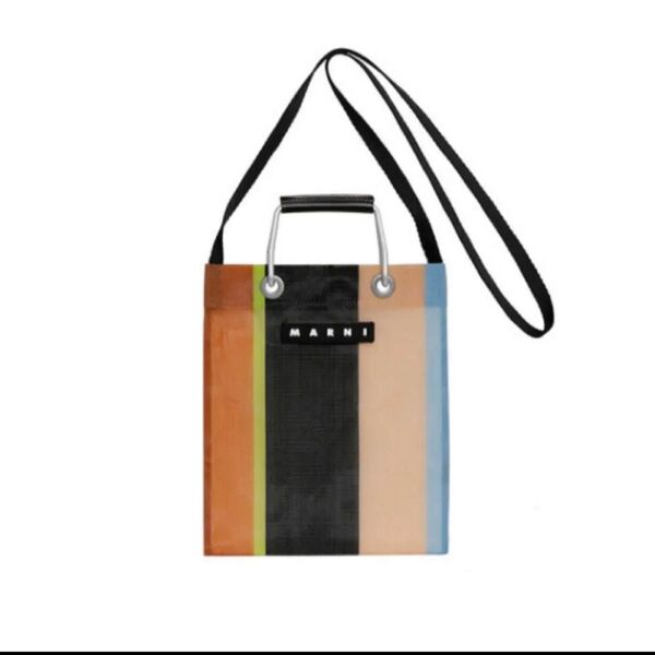 MARNI マルニ 本物 新品 ストライプミニショルダーバッグ マルチブラウン マルニマーケット フラワーカフェ