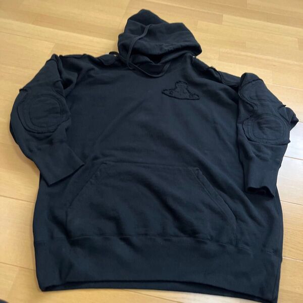 Vivienne Westwood ヴィヴィアンウエストウッド 難あり オーブ パッチ パーカー フーディー ブラック