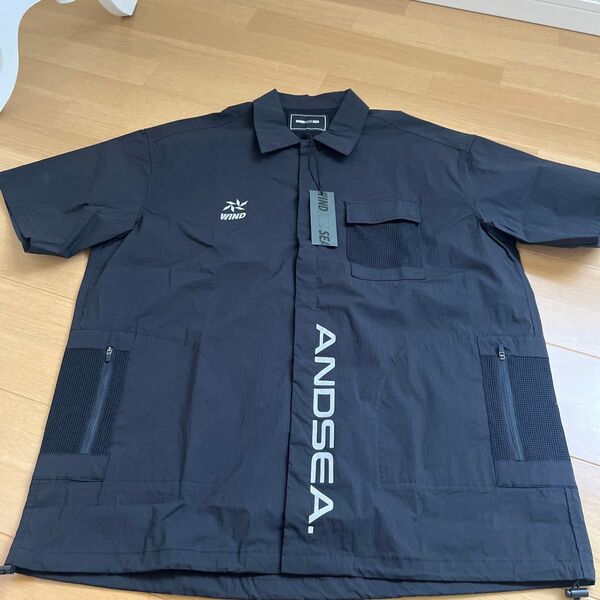 ウィンダンシー WIND&SEA 新品タグ付き XL ロゴ TECH shirt シャツ ブラック