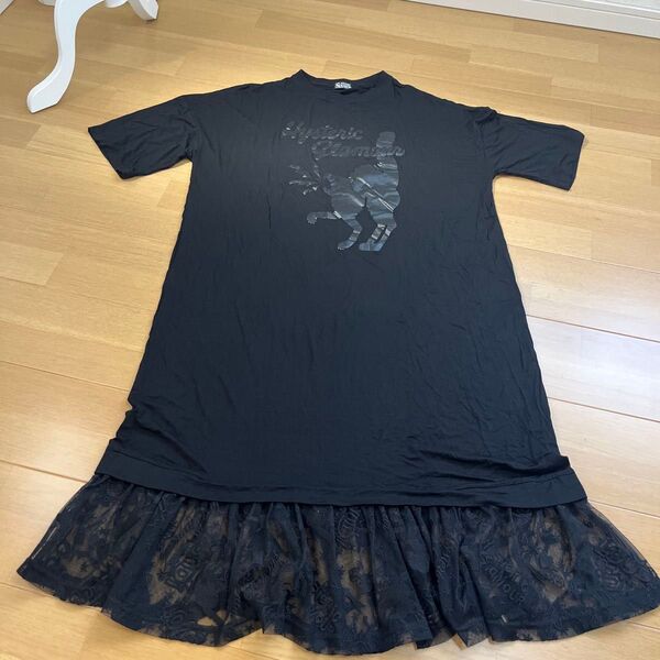 ヒステリックグラマー HYSTERIC GLAMOR black cat ゆったり レース使い マキシワンピース ロングワンピース
