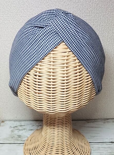 ハンドメイド クロスターバン 播州織 Wガーゼ ギンガムチェック