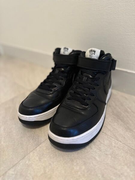 Stussy × NIKE AIR FORCE 1 MID 9.5 27.5 ステューシー エアフォース